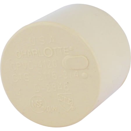 Charlotte Pipe And Foundry 3/4 In. Slip Solvent Weld CPVC Cap CTS 02116 0800